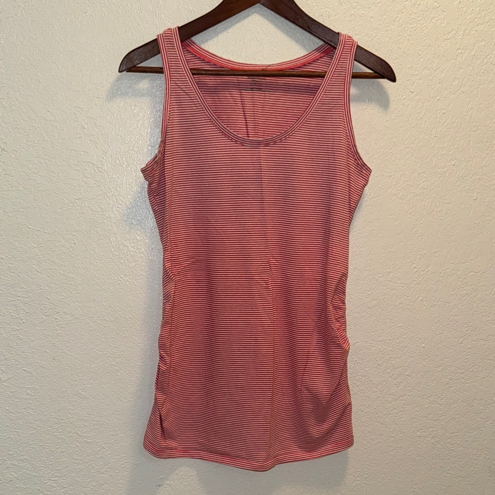 Motherhood Pink and White Striped Tank Top
